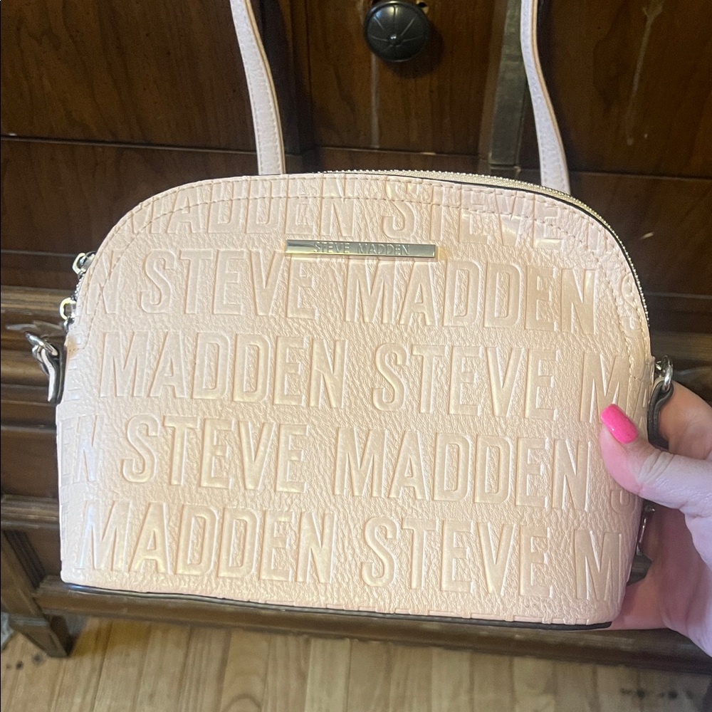 Steve Madden Pale Pink Embossed Logo Crossbody
